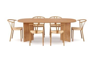 Vera Matgrupp rektangulärt 220 cm Ek med 6 Elysia Matstolar - Ek - Möbler - Bord & matgrupp - Matgrupp
