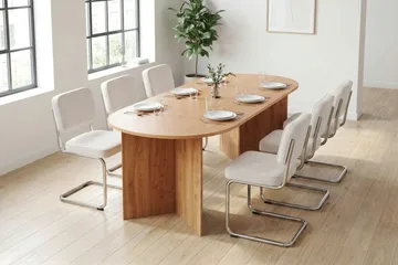 Vera Matgrupp rektangulärt 220 cm Ek med 6 Milva Matstolar - Ek - Möbler - Bord & matgrupp - Matgrupp