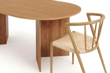Vera Matgrupp rektangulärt 220 cm Ek med 6 Winston Matstolar - Ek - Möbler - Bord & matgrupp - Matgrupp