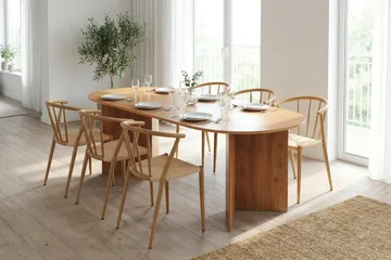 Vera Matgrupp rektangulärt 220 cm Ek med 6 Winston Matstolar - Ek - Möbler - Bord & matgrupp - Matgrupp