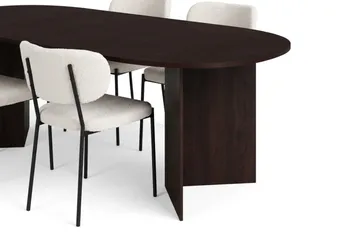Vera Matgrupp rektangulärt 220 cm med 4 Gemmiano Matstolar - Rökt ek - Möbler - Bord & matgrupp - Matgrupp