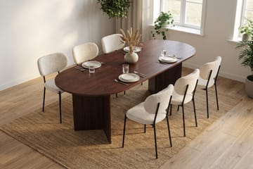Vera Matgrupp rektangulärt 220 cm med 6 Gemmiano Matstolar - Valnöt - Möbler - Bord & matgrupp - Matgrupp