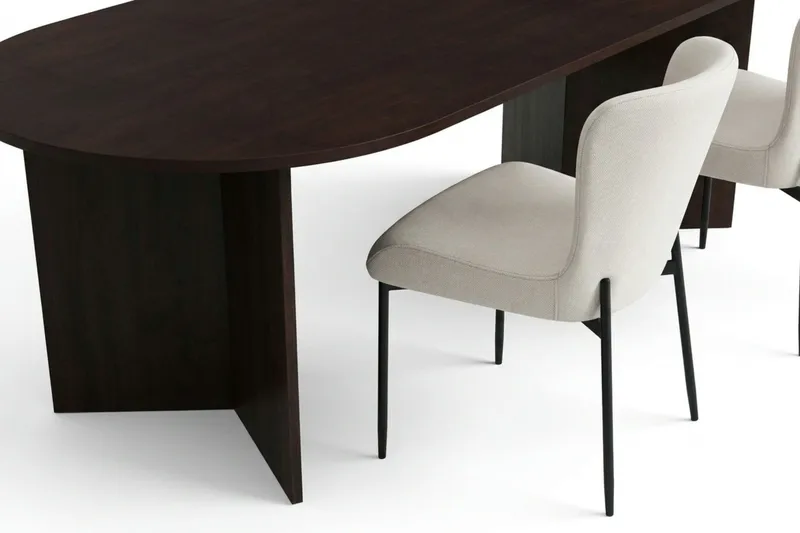 Vera Matgrupp rektangulärt 220 cm Rökt Ek med 6 Elsie Matstolar - Rökt ek/Beige - Möbler - Bord & matgrupp - Matgrupp