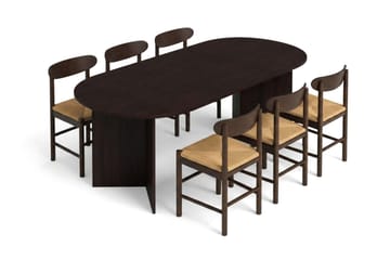 Vera Matgrupp rektangulärt 220 cm Rökt Ek med 6 Malte Matstolar - Möbler - Bord & matgrupp - Matgrupp