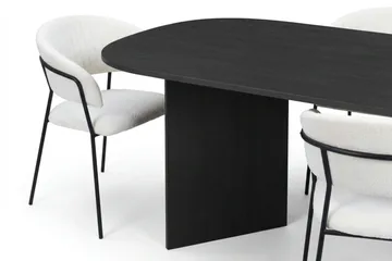 Vera Matgrupp rektangulärt 220 cm Svart med 6 Karol Matstolar - Svart - Möbler - Bord & matgrupp - Matgrupp