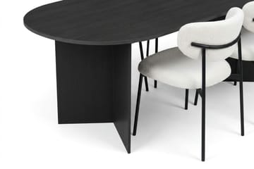 Vera Matgrupp rektangulärt 220 cm Svart med 6 Lucy Matstolar - Svart - Möbler - Bord & matgrupp - Matgrupp