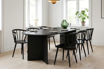 Vera Matgrupp rektangulärt 220 cm Svart med 6 Tyrö Matstolar - Svart - Möbler - Bord & matgrupp - Matgrupp
