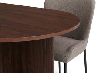 Vera Matgrupp rektangulärt 220 cm Valnöt med 6 Elsie Matstolar - Valnöt/Grå - Möbler - Bord & matgrupp - Matgrupp