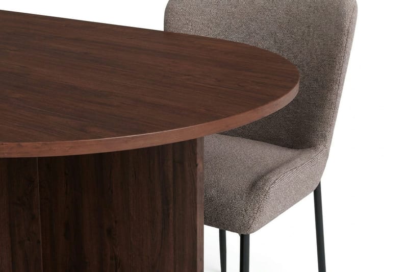 Vera Matgrupp rektangulärt 220 cm Valnöt med 6 Elsie Matstolar - Valnöt/Grå - Möbler - Bord & matgrupp - Matgrupp
