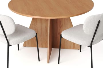 Vera Matgrupp runt 110 cm med 4 Gemmiano Matstolar - Ek - Möbler - Bord & matgrupp - Matgrupp