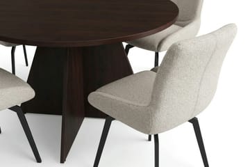 Vera Matgrupp runt 110 cm Rökt Ek med 4 Mora Matstolar - Rökt ek - Möbler - Bord & matgrupp - Matgrupp