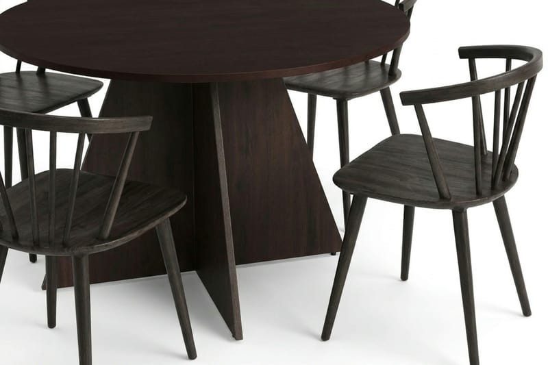 Vera Matgrupp runt 110 cm Rökt Ek med 4 Tyrö Matstolar - Rökt ek - Möbler - Bord & matgrupp - Matgrupp
