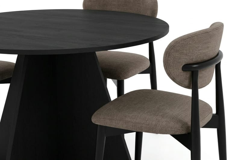 Vera Matgrupp runt 110 cm Svart med 4 Molly Matstolar - Svart - Möbler - Bord & matgrupp - Matgrupp