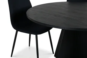 Vera Matgrupp runt 110 cm Svart med 4 Nibe Matstolar - Svart - Möbler - Bord & matgrupp - Matgrupp