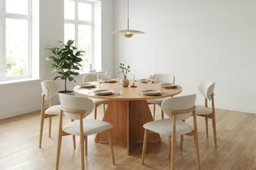 Vera Matgrupp runt 130 cm Ek med 6 Molly Matstolar - Ek - Möbler - Bord & matgrupp - Matgrupp