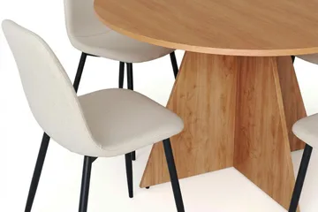 Vera Matgrupp runt 130 cm Ek med 6 Nibe Matstolar - Ek - Möbler - Bord & matgrupp - Matgrupp