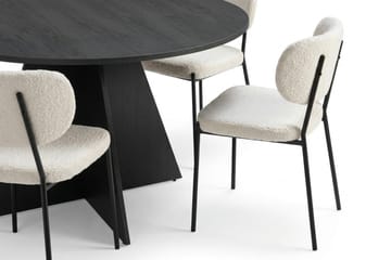 Vera Matgrupp runt 130 cm Svart med 6 Gemmiano Matstolar - Svart - Möbler - Bord & matgrupp - Matgrupp