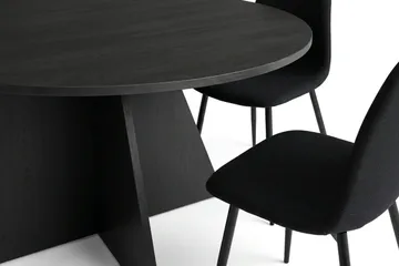 Vera Matgrupp runt 130 cm Svart med 6 Nibe Matstolar - Svart - Möbler - Bord & matgrupp - Matgrupp