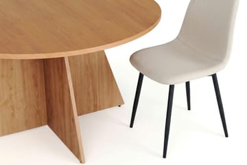 Vera Matgrupp runt 150 cm med 6 Nibe Matstolar - Ek - Möbler - Bord & matgrupp - Matgrupp