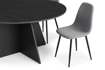 Vera Matgrupp runt 150 cm  med 6 Nibe Matstolar - Svartlaserad ek - Möbler - Bord & matgrupp - Matgrupp