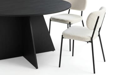 Vera Matgrupp runt 150 cm Svart med 6 Gemmiano Matstolar - Svart - Möbler - Bord & matgrupp - Matgrupp