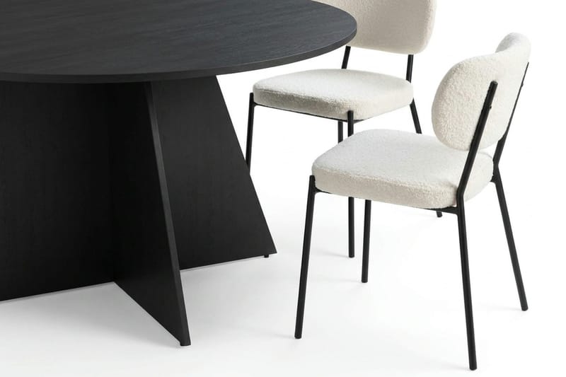 Vera Matgrupp runt 150 cm Svart med 6 Gemmiano Matstolar - Svart - Möbler - Bord & matgrupp - Matgrupp