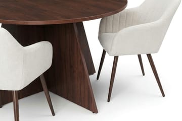 Vera Matgrupp runt 150 cm Valnöt med 6 Filippa Matstolar - Valnöt - Möbler - Bord & matgrupp - Matgrupp