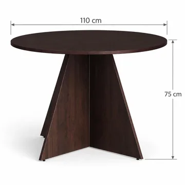 Vera Rund Matgrupp 110 cm – Matbord med 4 Katy Matstolar med Trä- och Rökt Ek-utseende - Mörkbrun - Möbler - Bord & matgrupp - Matgrupp