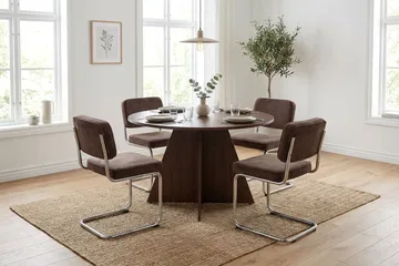 Vera Runt Matbord ø110 cm Fanér - Valnöt - Möbler - Bord & matgrupp - Matbord & köksbord