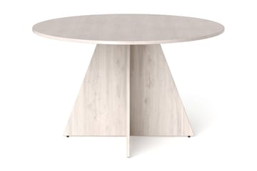 Vera Runt Matbord ø130 cm Fanér - Vitlaserad - Möbler - Bord & matgrupp - Matbord & köksbord