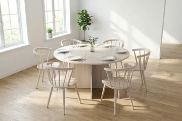 Vera Runt Matbord ø150 cm Fanér - Vitlaserad ek - Möbler - Bord & matgrupp - Matbord & köksbord