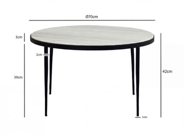 Verlen Runt soffbord 70 cm i metall med marmorskiva - vitgrå marmor svart - Möbler - Bord & matgrupp - Marmorbord