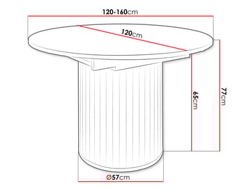 Veyricor Förlängningsbart Matbord 120-160 cm Rund - Beige - Möbler - Bord & matgrupp - Matbord & köksbord