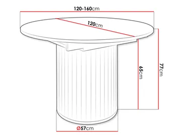 Veyricor Förlängningsbart Runt Matbord 120-160 cm i Målad MDF - Svart - Möbler - Bord & matgrupp - Matbord & köksbord