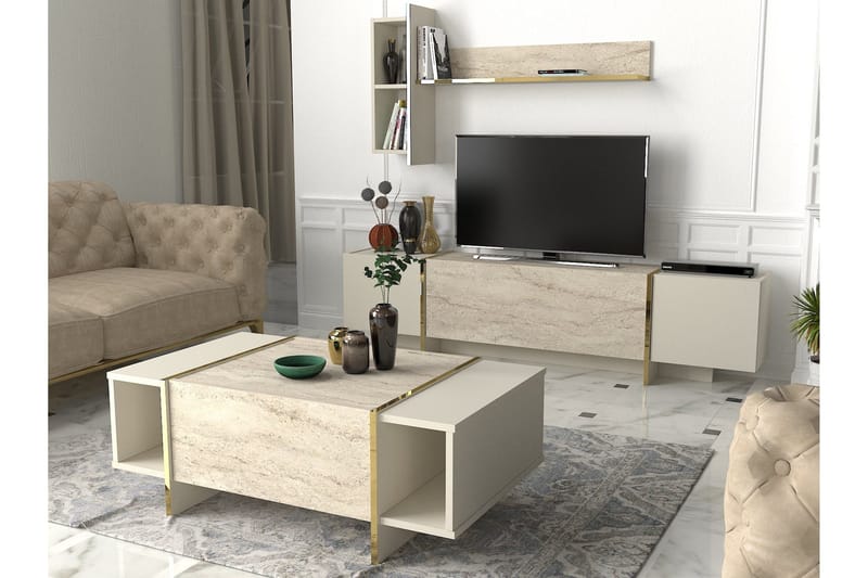 Veyron Soffbord 104 cm - Beige/Sandsten - Möbler - Bord & matgrupp - Soffbord