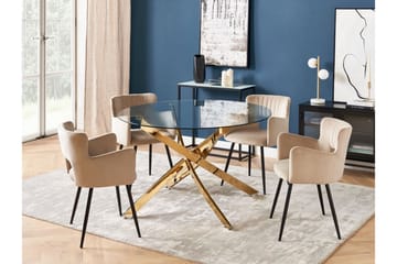 Vincenzo Matbord 120 cm Rund - Transparent/Guld - Möbler - Bord & matgrupp - Matbord & köksbord