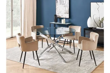 Vincenzo Matbord 120 cm Rund - transparent/Silver - Möbler - Bord & matgrupp - Matbord & köksbord