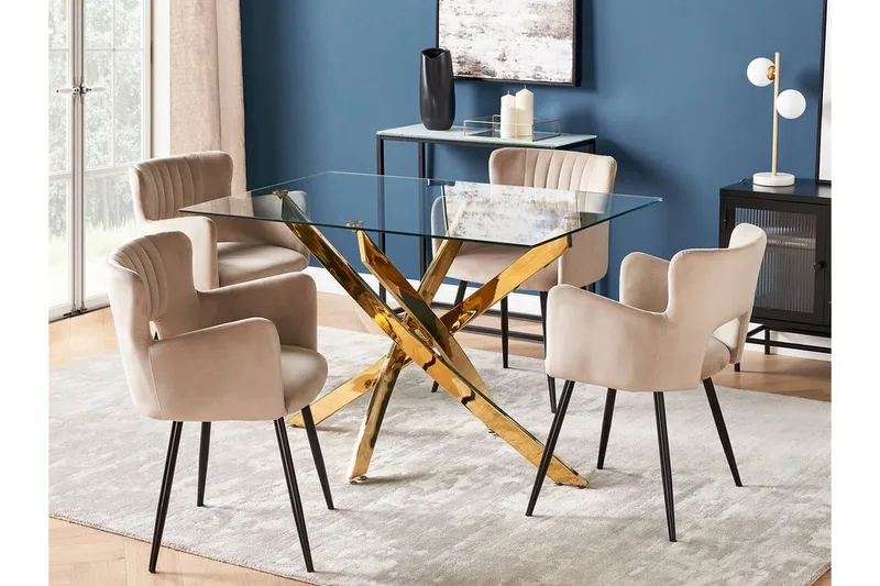 Vincenzo Matbord 70x120 cm - Transparent/Guld - Möbler - Bord & matgrupp - Matbord & köksbord