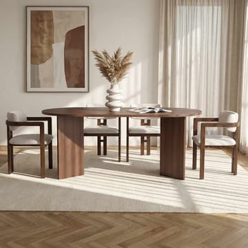 Vintar Matbord- och stolset 180x75x90 cm 5 delar - Milano Walnut, Dark Walnut, vit - Möbler - Bord & matgrupp - Matgrupp