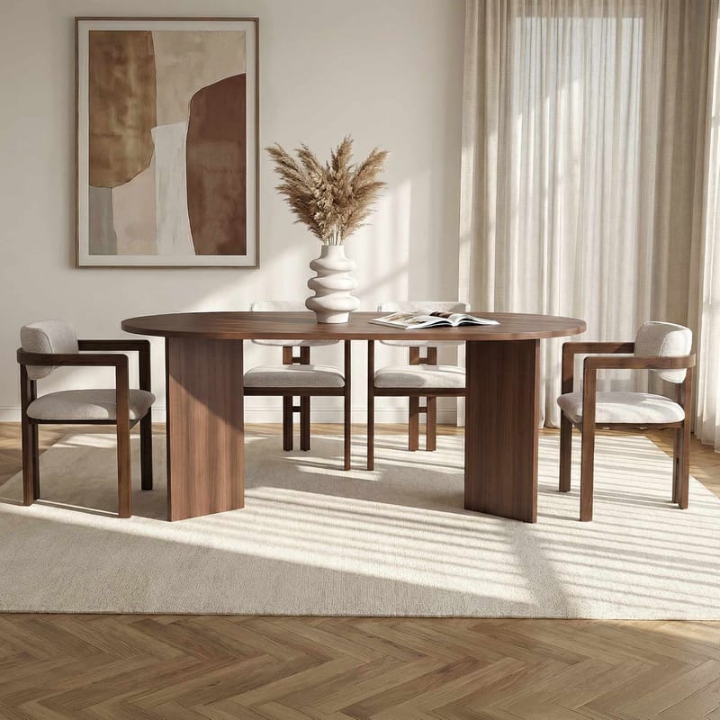 Vintar Matbord- och stolset 180x75x90 cm 5 delar - Milano Walnut, Dark Walnut, vit - Möbler - Bord & matgrupp - Matgrupp