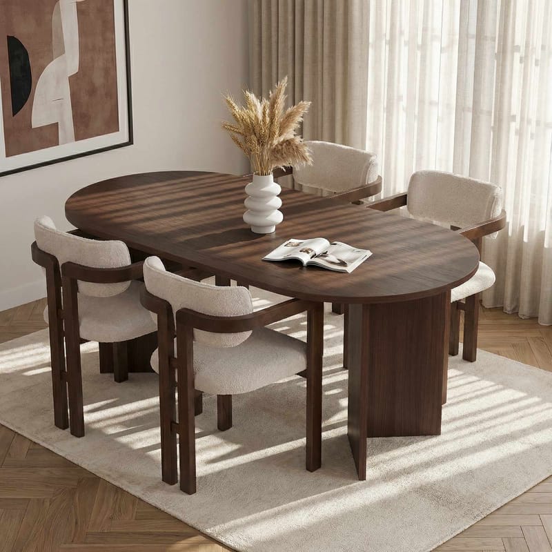 Vintar Matbord- och stolset 180x75x90 cm 5 delar - Milano Walnut, Dark Walnut, vit - Möbler - Bord & matgrupp - Matgrupp