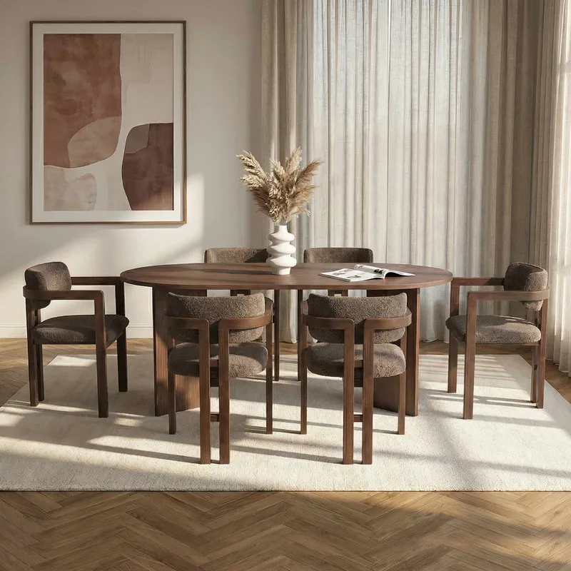 Vintar Matbord- och stolset 180x75x90 cm 7 delar - Milano Valnöt, Mörk valnöt, Brun - Möbler - Bord & matgrupp - Matgrupp