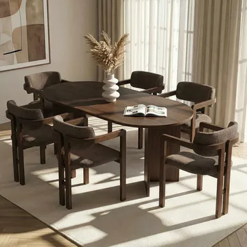 Vintar Matbord- och stolset 180x75x90 cm 7 delar - Milano Valnöt, Mörk valnöt, Brun - Möbler - Bord & matgrupp - Matgrupp