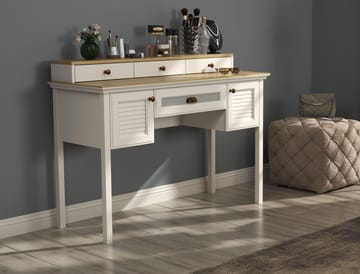 Virena Sminkbord 132 cm - Crème, ek, grå - Möbler - Bord & matgrupp - Sminkbord & toalettbord