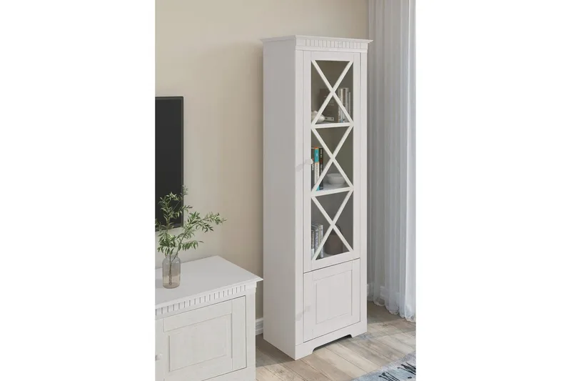 Vitrinskåp Lisa Vit - Vit - Förvaring - Skåp - Vitrinskåp
