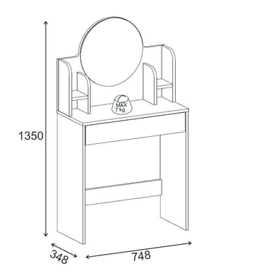 Vorina Sminkbord 85 cm - Vit - Möbler - Bord & matgrupp - Sminkbord & toalettbord