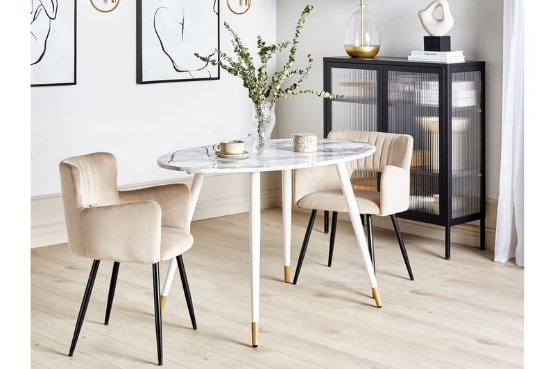 Wellon Matbord 70x120 cm - Vit/Guld - Möbler - Bord & matgrupp - Matbord & köksbord