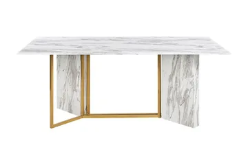 Wikwa Matbord 100x200 cm - Vit/Svart/Guld - Möbler - Bord & matgrupp - Matbord & köksbord