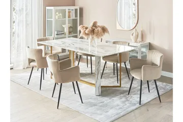 Wikwa Matbord 100x200 cm - Vit/Svart/Guld - Möbler - Bord & matgrupp - Matbord & köksbord