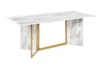 Wikwa Matbord 100x200 cm - Vit/Svart/Guld - Möbler - Bord & matgrupp - Matbord & köksbord